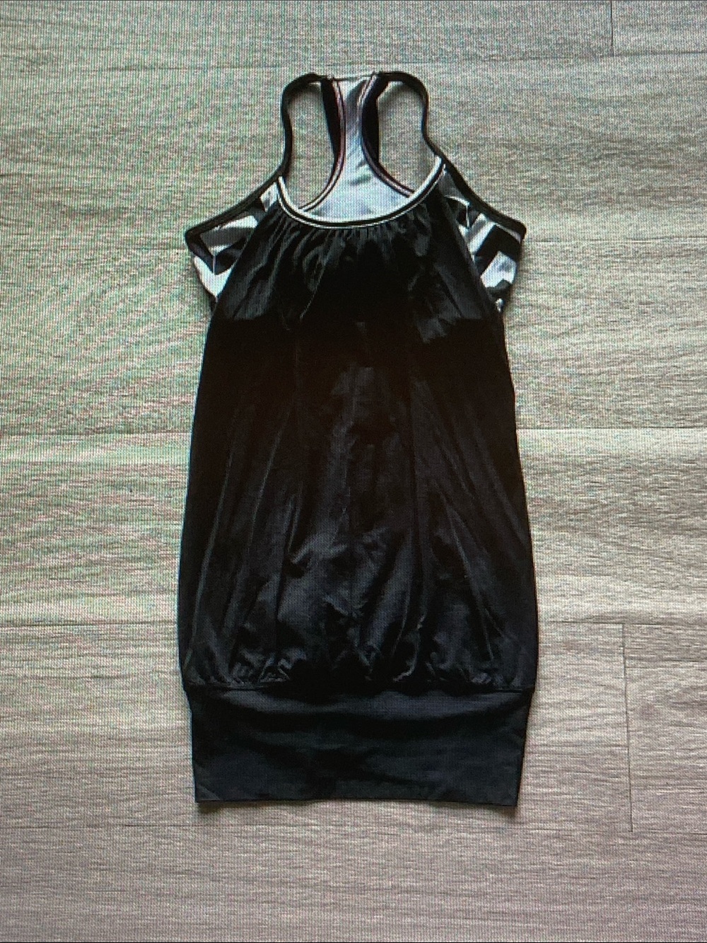 lululemon athletica Black Tank with White Stripe Trim